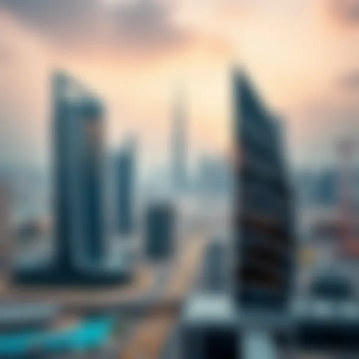 Binghatti Office within the Dubai Skyline Panoramic view of Dubai skyline featuring Binghatti Office