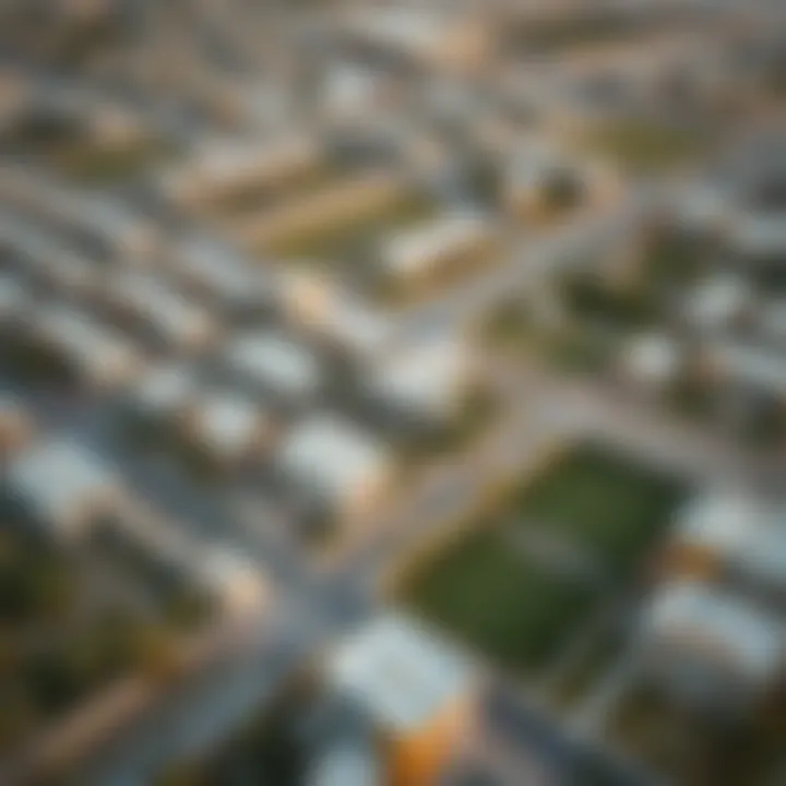 Aerial view showcasing the community layout of بلغيلم السكني