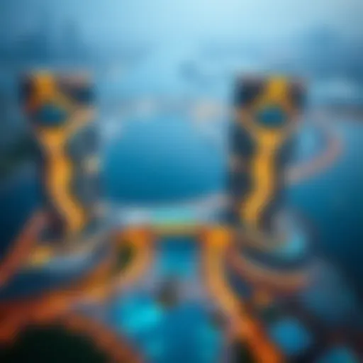 Stunning aerial view of Damac Bay's Edge showcasing its architectural brilliance