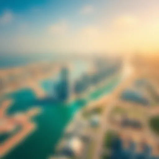 Aerial view of Damac Maritime City showcasing its stunning skyline