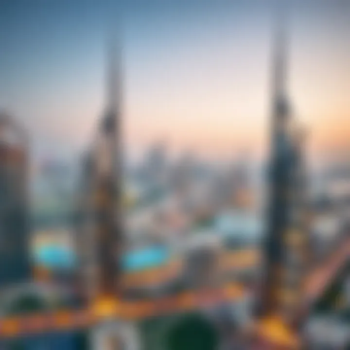 Luxury Developments in Dubai A panoramic view of Dubai's skyline showcasing luxury real estate developments