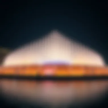 The enchanting sights of the Dubai Fountain show under the stars