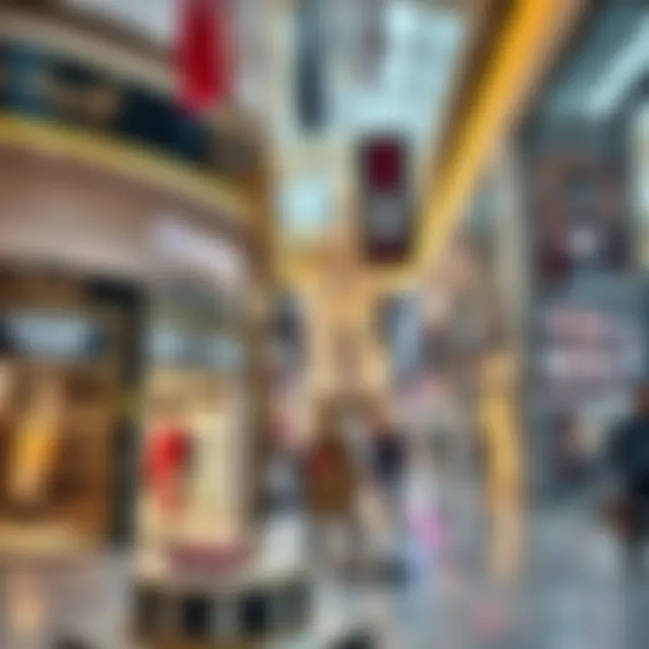 Diverse Brand Offerings in Outlet Malls Diverse brands displayed in a vibrant outlet mall environment