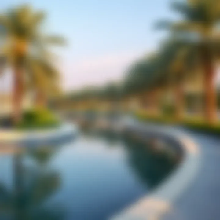 The picturesque Dubai Creek Park with beautiful trees and recreational areas.