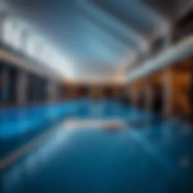 Recreational facilities including a swimming pool and gym in a luxury residence