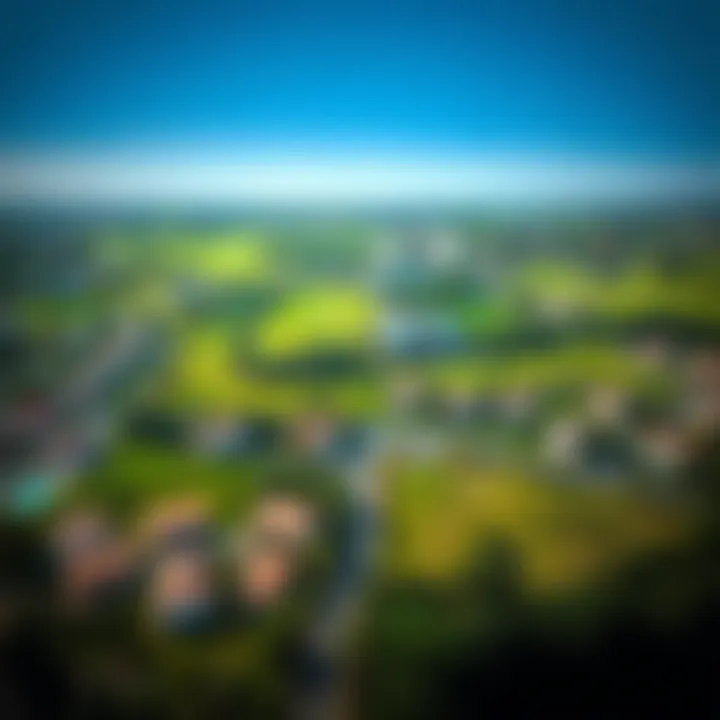 Aerial Perspective of Expo Golf Villas Community Aerial view of Expo Golf Villas highlighting its community layout and green spaces.