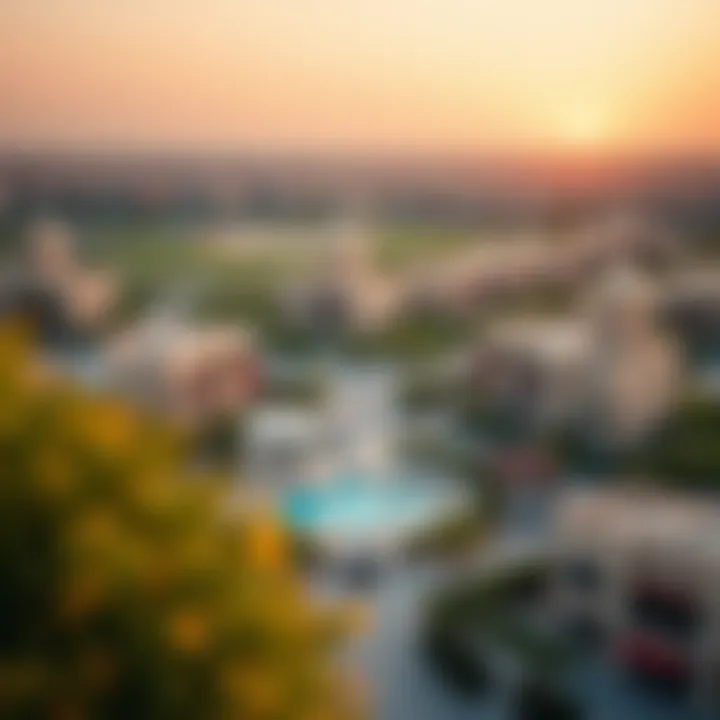 Aerial view of Al Barsha neighborhood showcasing amenities