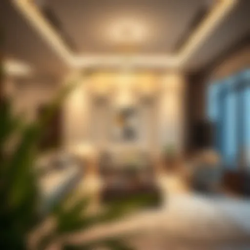 Spacious family room interior with modern decor