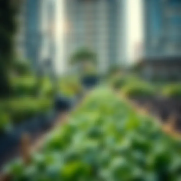 Sustainable Urban Farming Practices Sustainable farming practices displayed in urban setting