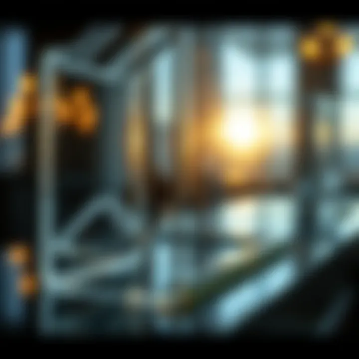 The Intricacies of Glass: Transparency and Light Refraction Detailed close-up of glass showcasing its transparency and light refraction abilities