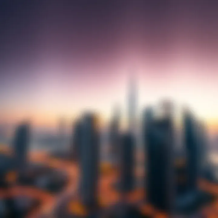 Dubai Skyline and Upscale Developments Scenic skyline of Dubai highlighting upscale real estate developments