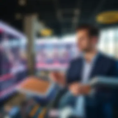 Investors Analyzing Real Estate Trends Investors analyzing real estate market trends on a digital screen