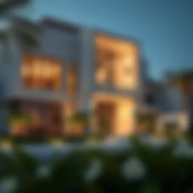 Luxurious Dubai Property Luxurious exterior of a high-end Dubai property featuring modern architecture
