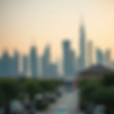 Dubai's Luxurious Skyline Stunning skyline of Dubai showcasing luxury real estate