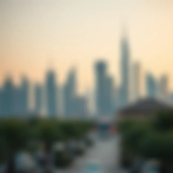 Dubai's Luxurious Skyline Stunning skyline of Dubai showcasing luxury real estate
