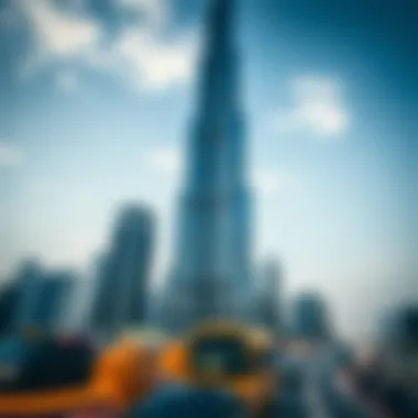 Burj Khalifa towering over the city skyline