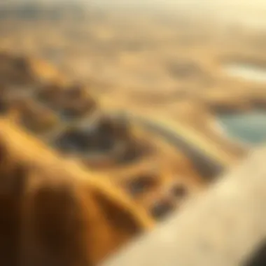 Aerial view of Jazeerat Al Hamra showcasing its unique landscape