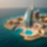Aerial view of Jumeirah 1 showcasing its stunning coastline and luxury villas.