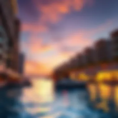 Sunset View Over Jumeirah 1 Beach Stunning sunset view over the beach in Jumeirah 1 capturing the essence of coastal living.
