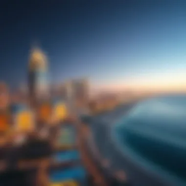 The Stunning Skyline Overlooking Jumeirah Beach Breathtaking view of Jumeirah Beach with skyline