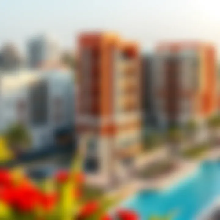 Architectural Diversity in Jumeirah Islands Vibrant view of Jumeirah Islands showcasing architectural diversity