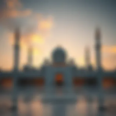 Jumeirah Mosque at sunset showcasing its grandeur