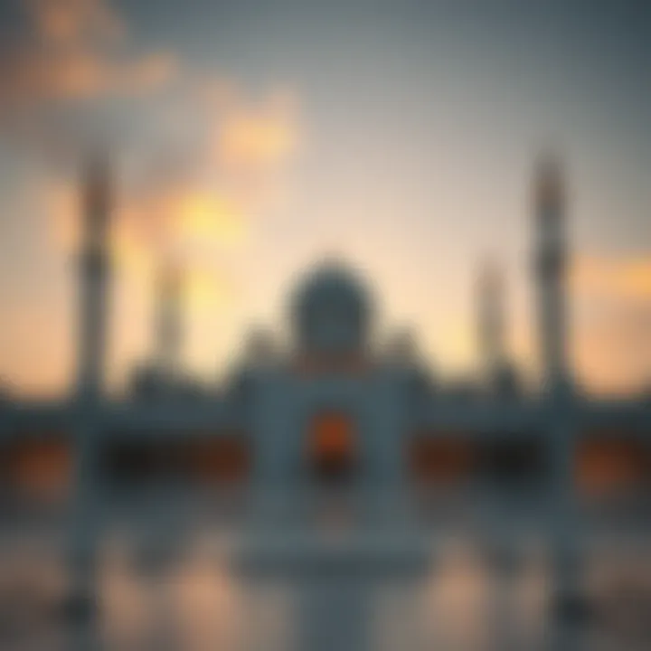 Jumeirah Mosque at sunset showcasing its grandeur