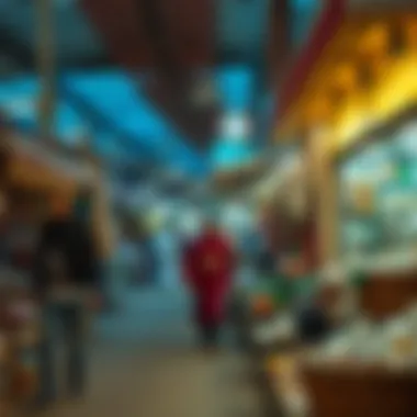 Cultural Richness at Khwaneej's Local Market Local market in Khwaneej featuring shops and traditional goods