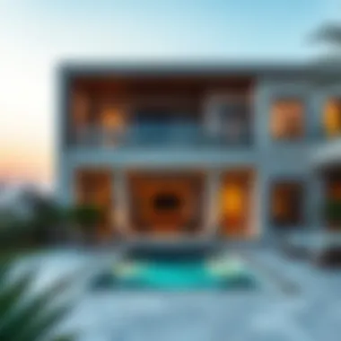 Beautiful outdoor space of a luxury home in Dubai