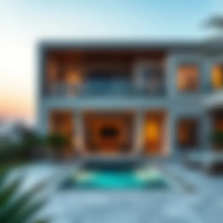 Beautiful outdoor space of a luxury home in Dubai