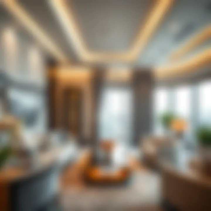 Elegant interior of a luxury apartment in Dubai with modern design