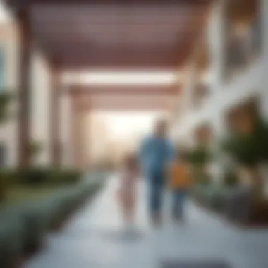 Finding Home: Families in Dubai's Residential Landscape A family exploring a residential community in Dubai