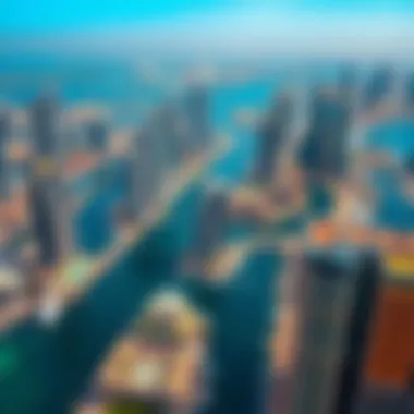 Aerial view of Dubai Marina highlighting location advantages