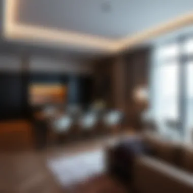 Interior design of a luxury apartment in Marina Hotel