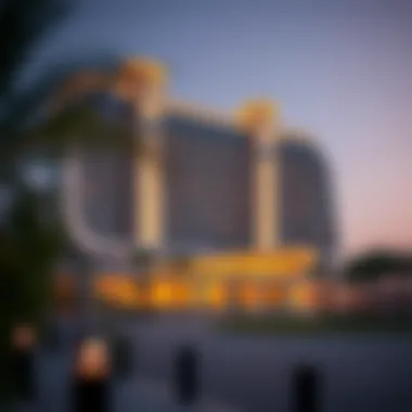 Architectural Marvel of Pearl Jumeirah Hotel Stunning exterior view of Pearl Jumeirah Hotel showcasing its unique architectural design.