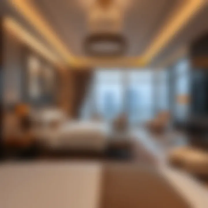 Luxurious Guest Accommodations Luxurious guest room interior highlighting elegant furnishings and modern design.