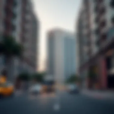 Jumeirah: A Blend of Culture and Co-Living A dynamic street view of Jumeirah featuring co-living buildings
