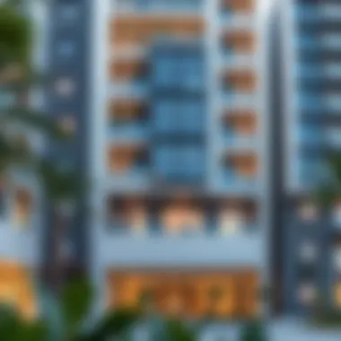 Modern Apartment Facade in Barsha Modern apartment facade in Barsha