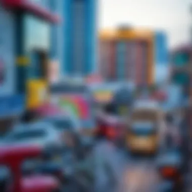 Vibrant Neighborhood View of Barsha Vibrant neighborhood view of Barsha