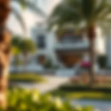 Lush Landscaping Around Semi-Detached Homes Stylish semi-detached home with lush landscaping in Dubai