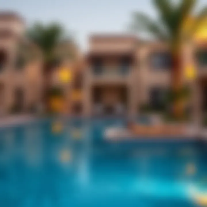 Community pool area in a shared villa complex