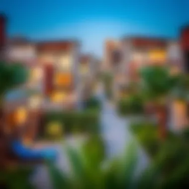 Diverse neighborhood of Dubai showcasing villas