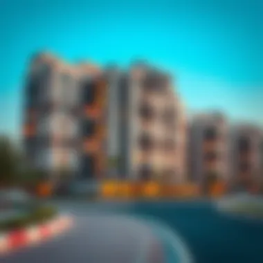 Modern residential buildings in شارع دبي العين