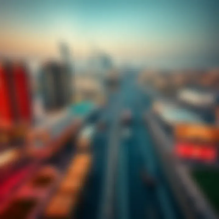 Aerial view of Sheikh Zayed Road showcasing the skyline of Dubai