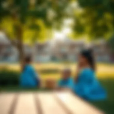 Family enjoying outdoor space in Sidra Village park