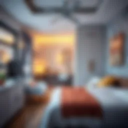 Interior of a cozy small room rental in Mussafah