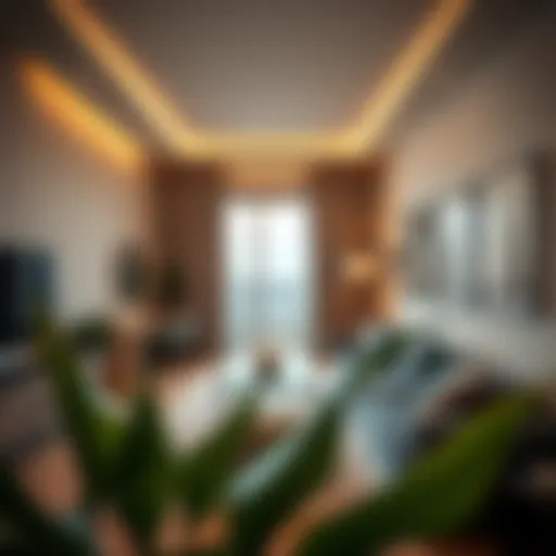 Stylish interior of a modern studio apartment in Dubai