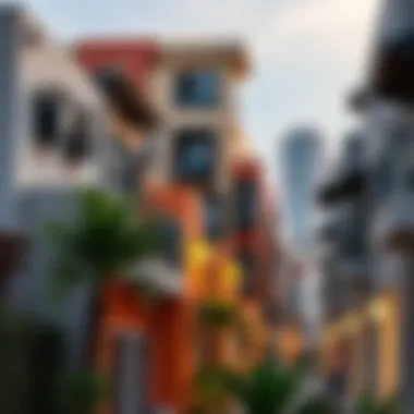 Vibrant neighborhood surrounding a studio apartment in Dubai