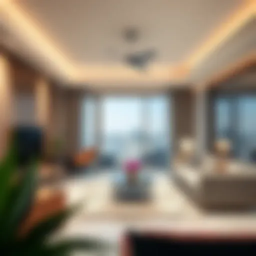 Modern studio apartment interior in Al Qusais