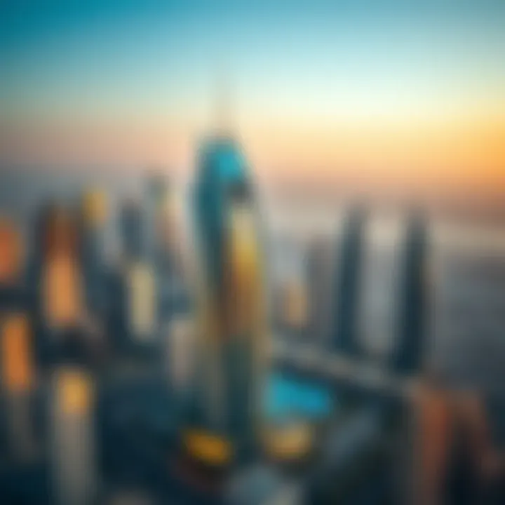 Aerial view of the Al Ameri Building nestled within the Dubai skyline